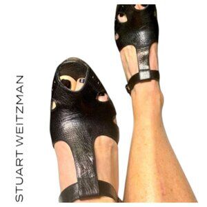 Stuart Weitzman 7 M Dress High Heel Leather Sandals Dark Brown